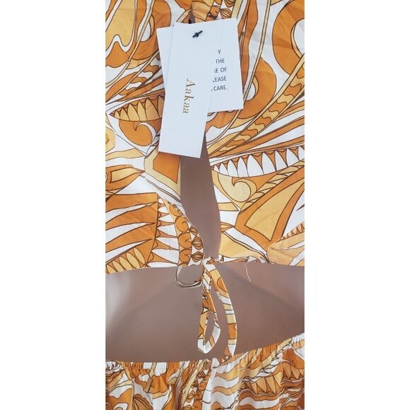 NWT AAKAA CUT OUT LONG SLEEVE ABSTRACT PRINT LONG DRESS SZ SMALL - Picture 6 of 9